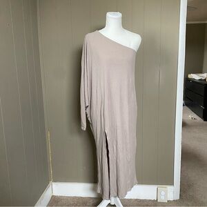 Free people Beach One-Shoulder Maxi Dress in Light Taupe